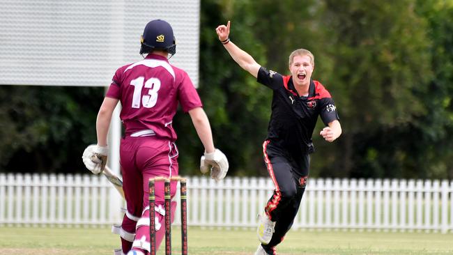 Terrace bowler George HalesGPS First XI cricket between Terrace and Ipswich Grammar SchoolSaturday February 1, 2025. Picture, John Gass