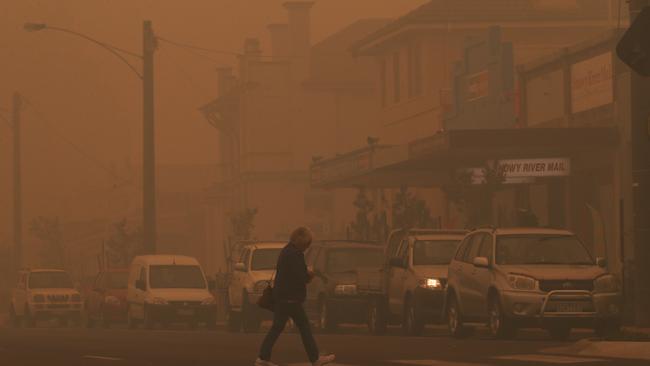 Communities, such as Orbost, became ghost towns after smoke haze decscended. Picture: David Crosling