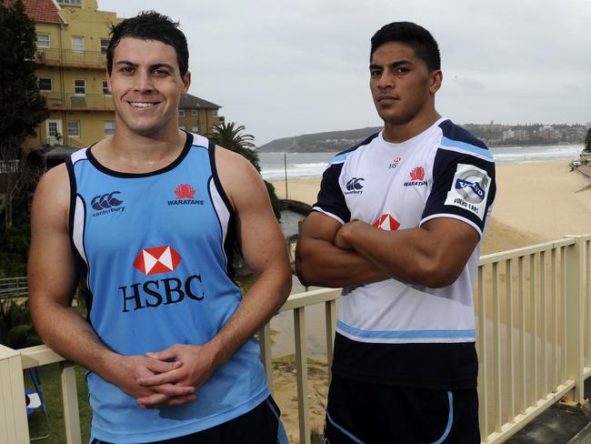 A young Peter Samu, right, during his time with the Tahs.