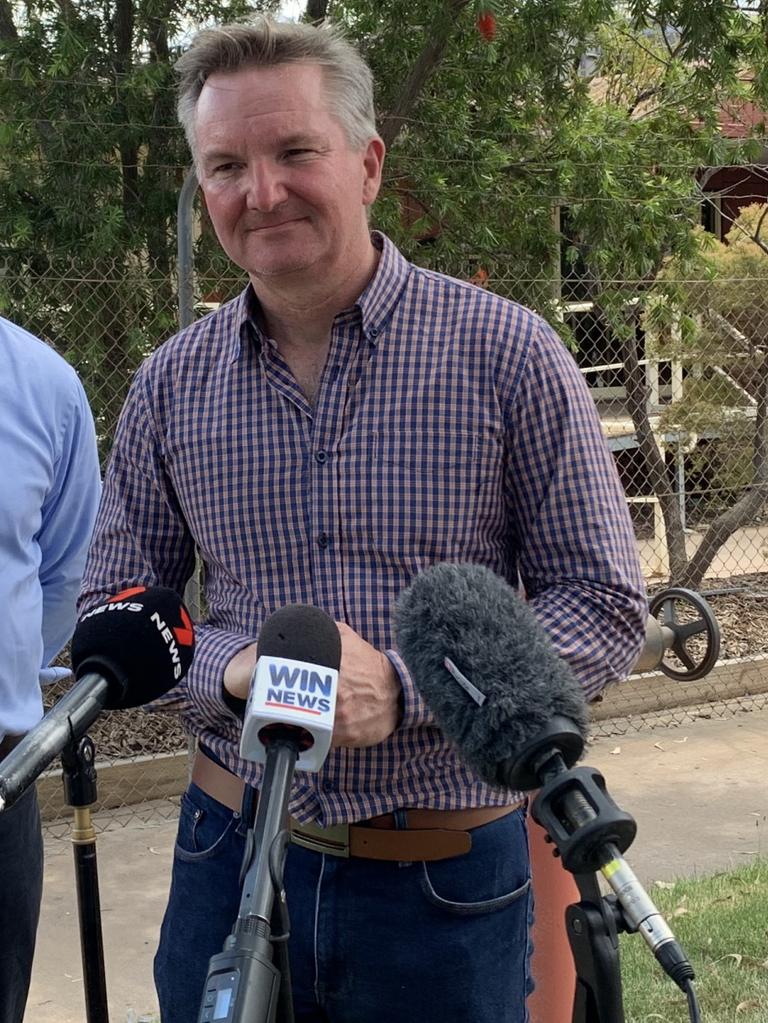 Climate Change and Energy Minister Chris Bowen at Rio Tinto’s Yarwun site on Tuesday. Picture: Nilsson Jones