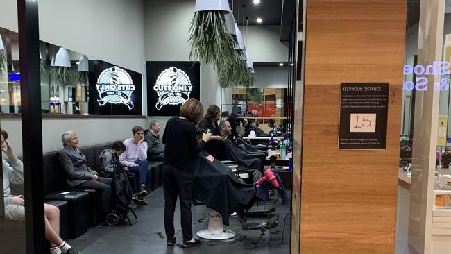 Nail salons and hairdressers were busy with several people waiting for appointments at Chadstone on Wednesday. Picture: Suzan Delibasic