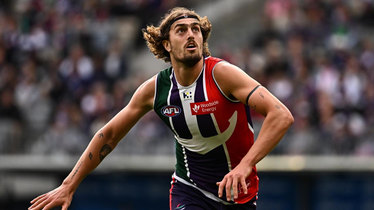 Can Luke Jackson fly solo as the Dockers’ No.1 ruckman? Picture: Daniel Carson/AFL Photos via Getty Images