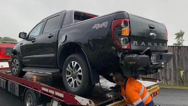 A black Ford Ranger was recovered at the weekend after being stolen from Kewarra Beach. Picture: Supplied