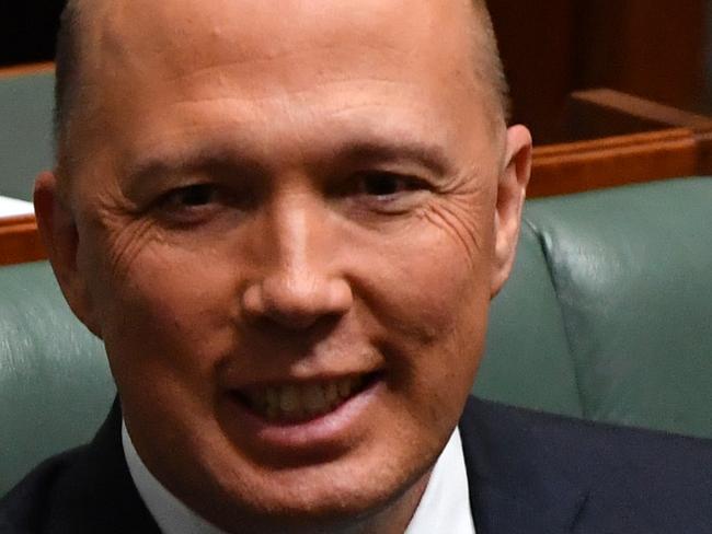 Former minister for Home Affairs Peter Dutton during a division in the House of Representatives at Parliament House in Canberra, Thursday, August 23, 2018. (AAP Image/Mick Tsikas) NO ARCHIVING