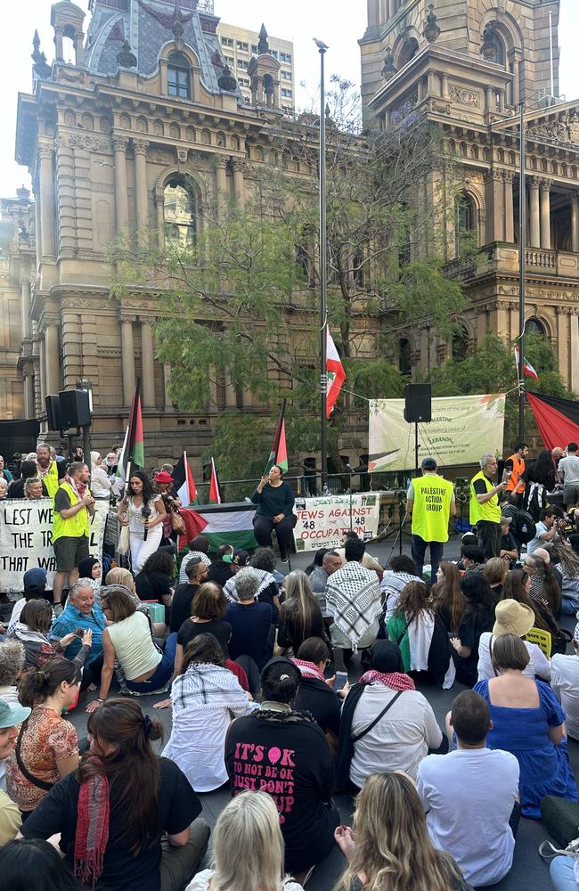 A crowd of 200 people gathered outside Sydney's Town Hall for the vigil. Picture: Madeleine Bower