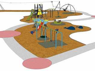 An artist's impression of the Lawrie hanson Park at Rainbow Beach. Picture: Contributed