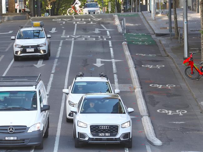 The controversial bike lanes were installed while the state was in lockdown during 2020 and 2021. Picture: David Crosling