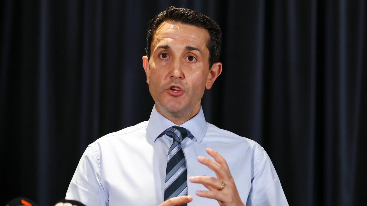 Queensland Premier David Crisafulli during a press conference at the Cairns police station. Picture: Supplied