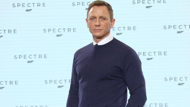 Make it stop ... all eyes were on Daniel Craig’s sensible jumper at the launch of the new Bond film, Spectre.