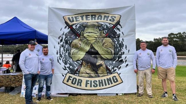 Veterans for Fishing creator Chris McAleer, second from right, with group participants.