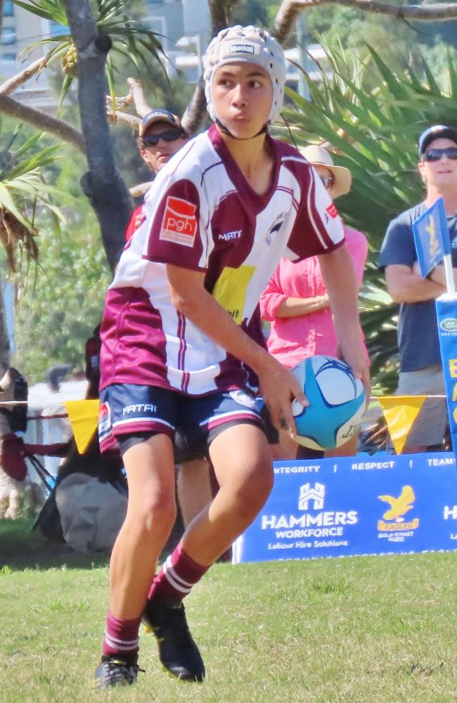 Noosa Dolphins player Rory Ramsden in action at the 2022 King of the Country tournament.