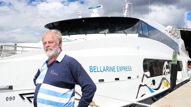 Incat owner Robert Clifford with the Bellarine Express in Hobart.