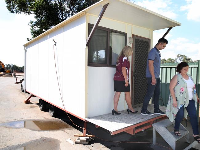 Residents have been running their campaign out of a trailer at a Cranebrook Rd business. Picture: Angelo Velardo