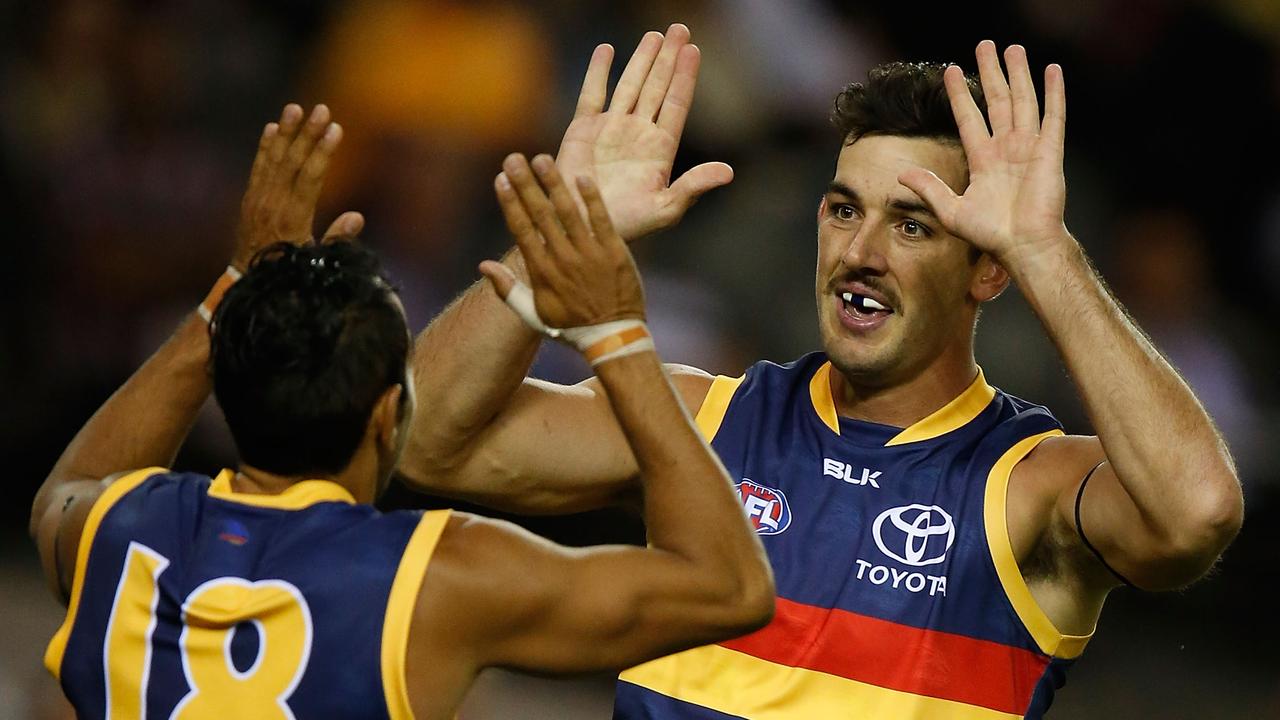 Betts and Taylor Walker as teammates in Adelaide. Picture: AFL Media/Getty Images