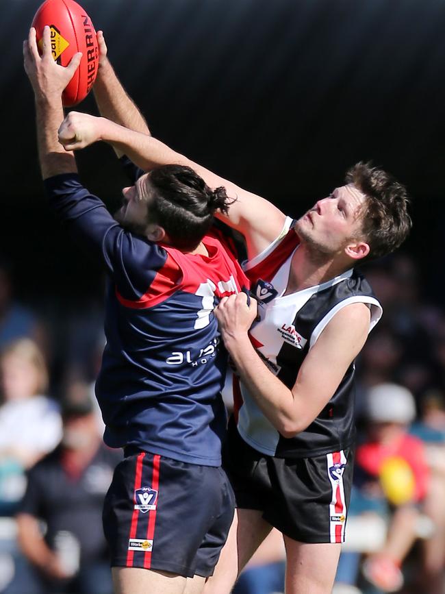 Action from last year’s Kyabram District grand final between Tallygaroopna and Nagambie.