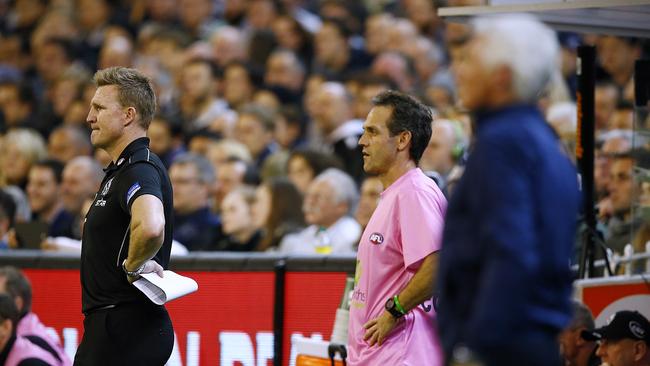 Buckley and Malthouse ended up coaching against one another. Picture: Wayne Ludbey