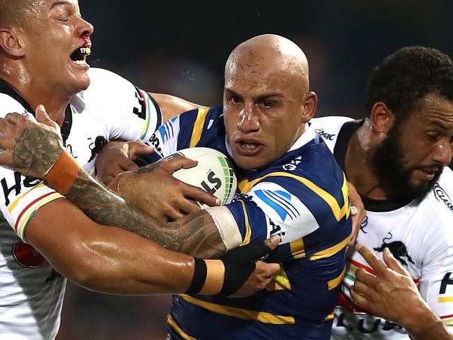 Blake Ferguson will make his regular season club debut for Parramatta against Penrith on Sunday. Picture: Mark Metcalfe/ Getty Images