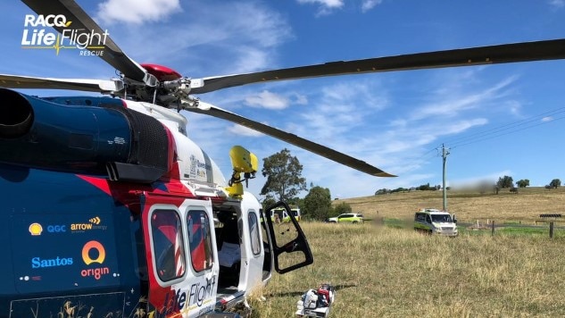 A teenage girl was treated for several injuries, before being flown to Queensland Children's Hospital in a serious condition.