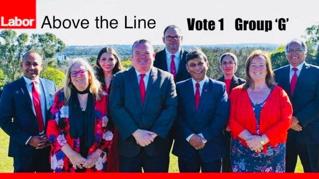 The Labor candidates running in Campbelltown City Council's election, with long-term councillor Darcy Lound (centre) leading the ticket. Picture: Facebook