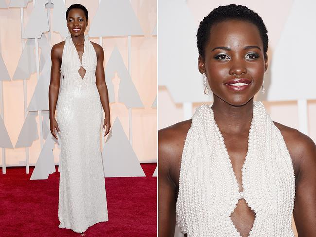 Lupita Nyong'o at the Oscars 2015 red carpet. Picture: Getty