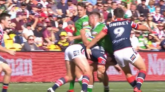 Cordner gets his head in a bad position.