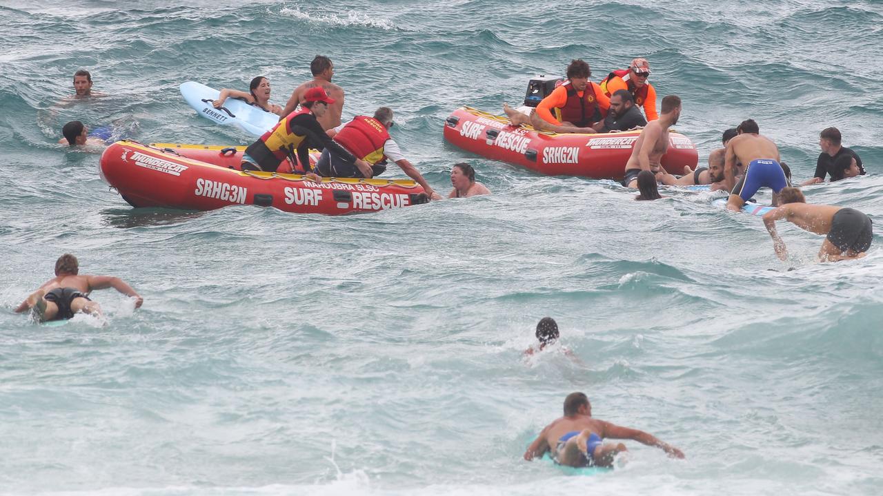 The mass rescue at Maroubra beach. Picture: Supplied