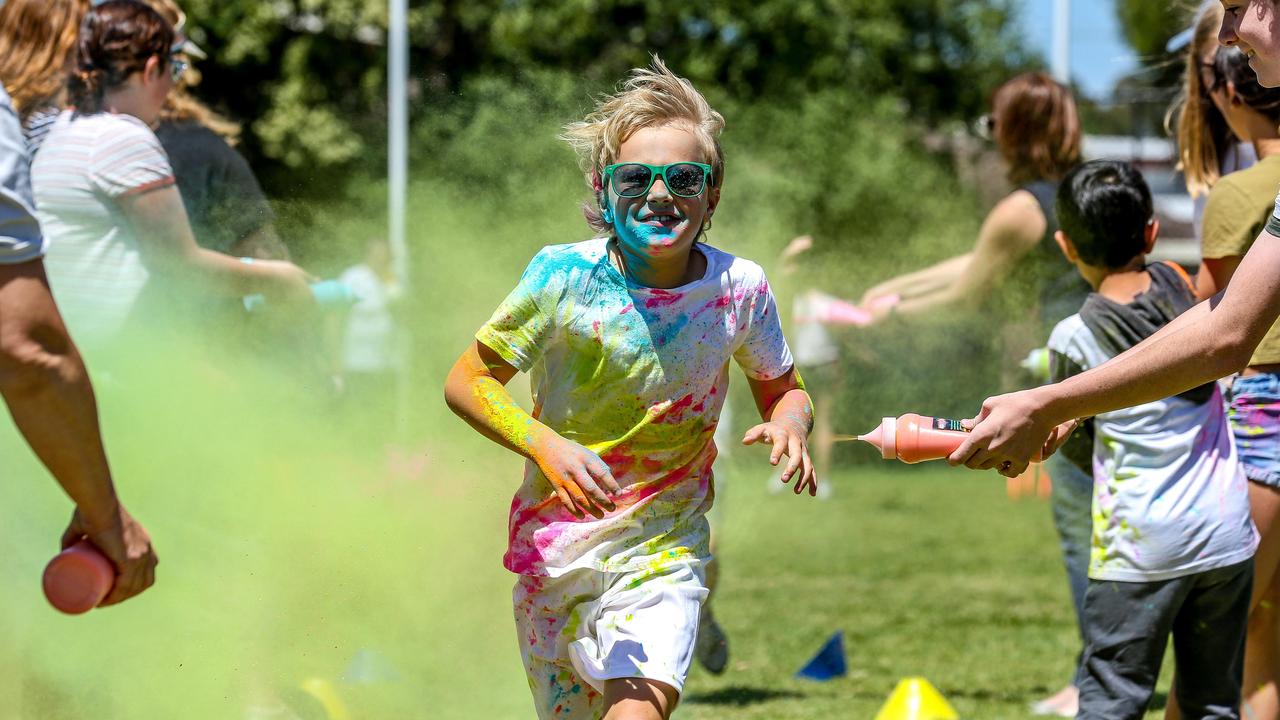 Why not hold a colour run at your school to raise money for a good cause? Picture: Tim Carrafa