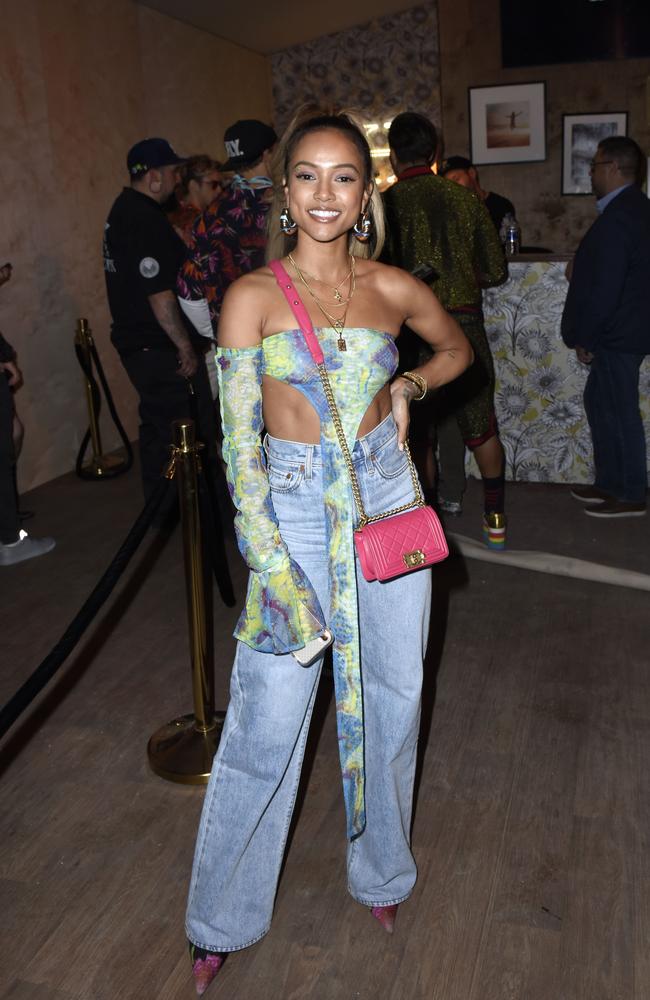 Fierce fashion from Karrueche Tran at Neon Carnival. Picture: Vivien Killilea/Getty Images for Neon Carnival