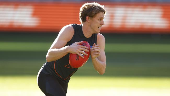 Lachie Whitfield was one of his side’s best in the loss to the Hawks. Picture: Daniel Pockett/Getty Images