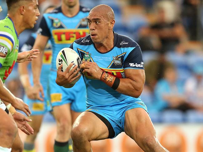 Leilani Latu in action for the Titans in 2018. Picture: Jono Searle/Getty Images