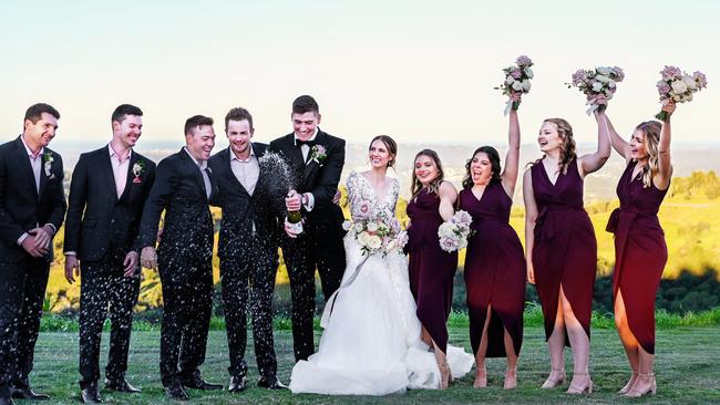 Wedding of Matt Renshaw and Josie Harvey. Picture: Sally Davison