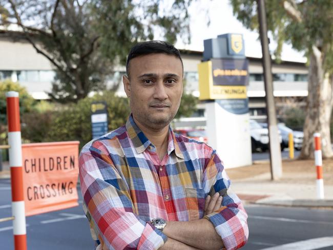 ADELAIDE, SOUTH AUSTRALIA - Advertiser Photos May 16, 2025 - Glenunga International High School Parent Subir Pal outside the school. Picture: Emma Brasier