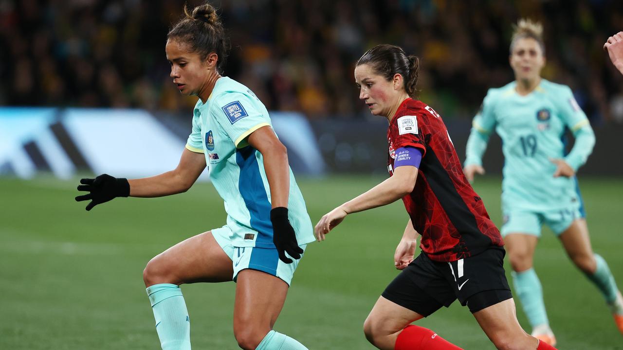 Mary Fowler played one of her best games for the Matildas. Picture: Michael Klein