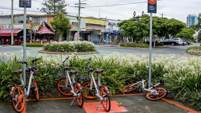 Bike station on Chevron Island. Picture: Jerad Williams