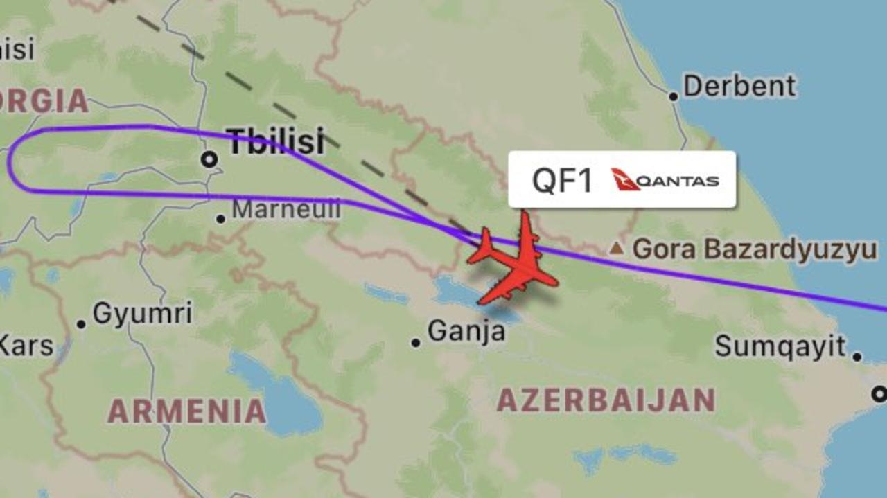 The flight made an emergency landing in Azerbaijan. Picture: Flight Radar 24