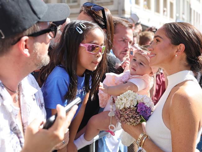 Meghan, Duchess of Sussex is greeted by well-wishers outside the town hall during the Invictus Games Dusseldorf 2023 — One Year To Go events. Picture: Chris Jackson/Getty Images for Invictus Games Dusseldorf 2023