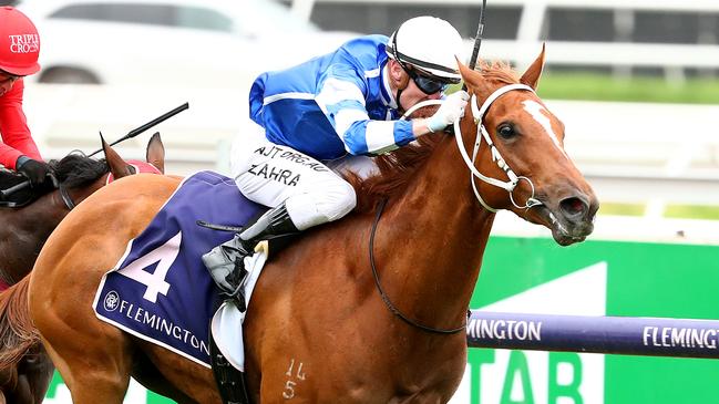 Gytrash, winning the 2020 Lightning Stakes, will have two trainers from August 1. Picture: Getty Images