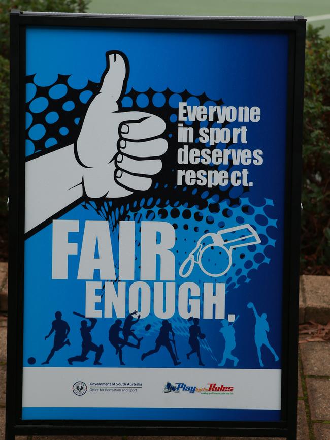 A Fair Enough campaign sign at ETSA Park.