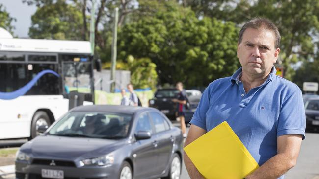 Warren Craze is angry about the lack of safe pedestrian options at Rochedale Rd, after a child was hit by a car.