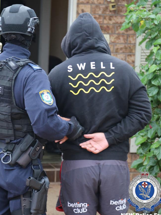 Taumalolo was arrested at an Ingleburn property with a 17-year-old male who cannot be identified. Picture: NSW Police