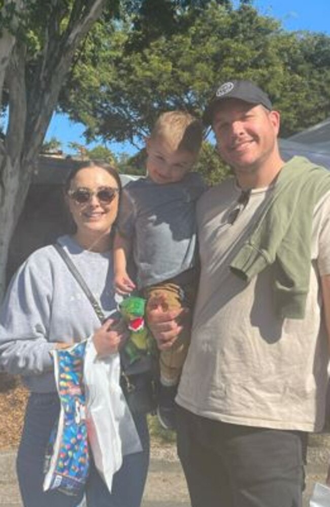 Ethan, Arie, 3, and Lara Clissold at the Sunshine Coast Agricultural Show 2023.