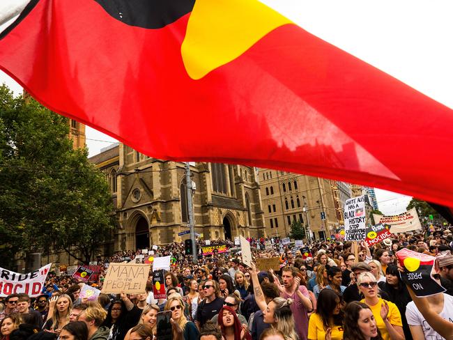 An ‘Invasion Day’ march in Melbourne last year. Picture: Getty