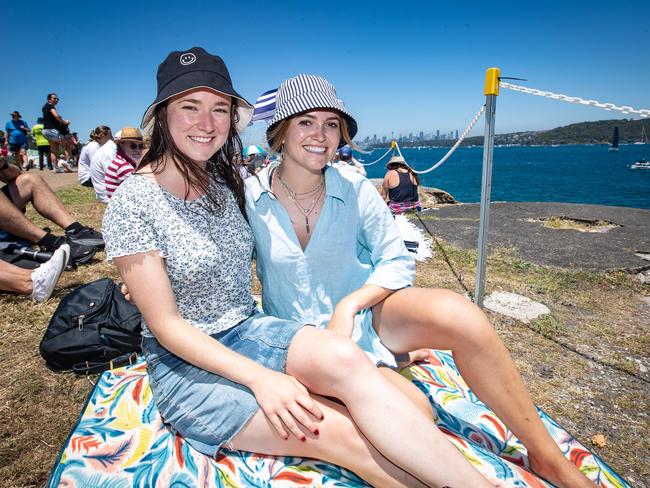 Spectators Jill Kowalick, 23, from Marrickville and Liv Manula, 23, from Colorado in the US. Picture: Julian Andrews