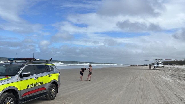 A man is in a critical condition following the near-drowning on Bribie Island. Picture: QAS