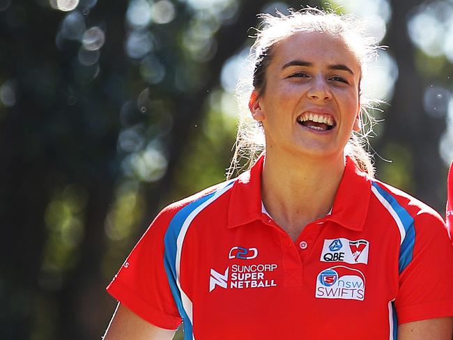 NSW Swifts netballers Maddy Proud, Sarah Klau, Maddy Turner are all flat mates and team-mates. Picture. Phil Hillyard