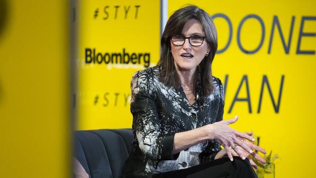 Cathie Wood, ARK Investment Management’s chief executive, insists the fund’s holdings are due to rebound. Picture: Bloomberg