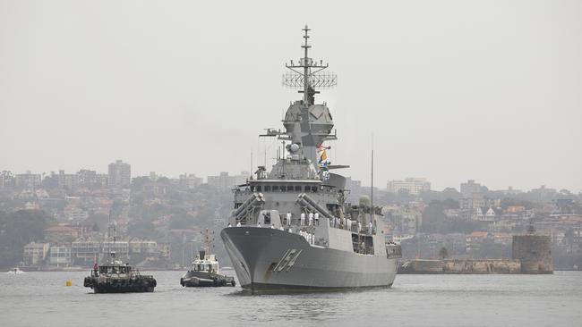 Anzac-class ship HMAS Parramatta returns to her home port at Garden Island, Sydney, last year following a three month deployment through East Asia. Picture: Defence