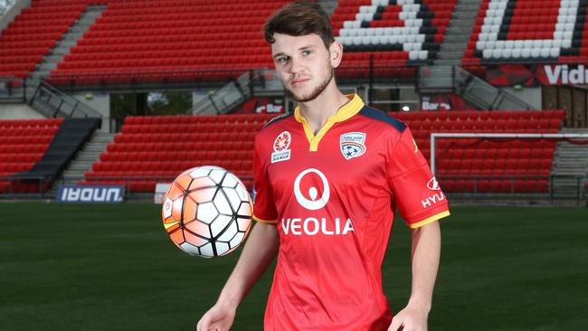 Antoni Trimboli, pictured during a stint with Adelaide United’s youth team. Trimboli is now starring with Croydon after netting the Kings’ only goal at the weekend. Picture: Stephen Laffer