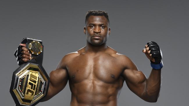 LAS VEGAS, NEVADA – MARCH 27: Francis Ngannou of Cameroon poses for a portrait after his victory during the UFC 260 event at UFC APEX on March 27, 2021 in Las Vegas, Nevada. (Photo by Mike Roach/Zuffa LLC)