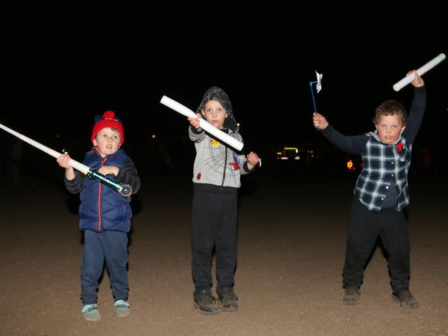 Connor Poole, Tait Williamson and Lane Williamson at Killarney Bonfire Night 2019.